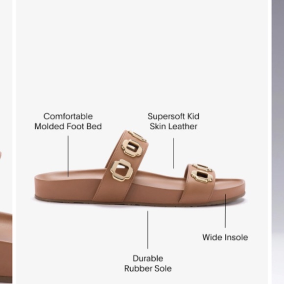 Larroudé Slide In Caramel Leather Size 9 NWOB Handmade in Brazil - Picture 2 of 11